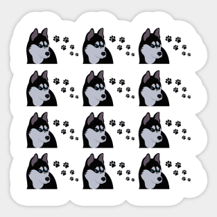 siberian husky dog pattern Sticker